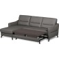 Canapé d'angle convertible en cuir 5 places, FARINI, gris foncé, gauche Canapé d'angle convertible en cuir 5 places, FARINI, gris foncé, gauche