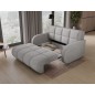 Canapé 2 places convertible tissu doux, gris, coffre, DEVON