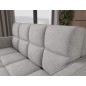 Canapé 2 places convertible tissu doux, gris, coffre, DEVON