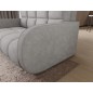 Canapé 2 places convertible tissu doux, gris, coffre, DEVON