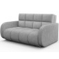 Canapé 2 places convertible tissu doux, gris, coffre, DEVON