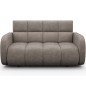 Canapé 2 places convertible tissu doux beige, coffre, DEVON