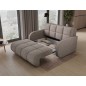 Canapé 2 places convertible tissu doux beige, coffre, DEVON