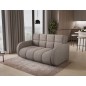 Canapé 2 places convertible tissu doux beige, coffre, DEVON