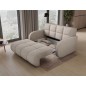 Canapé 2 places convertible tissu bouclette beige, coffre, DEVON
