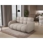 Canapé 2 places convertible tissu bouclette beige, coffre, DEVON