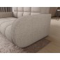 Canapé 2 places convertible tissu bouclette beige, coffre, DEVON