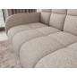 Canapé 2 places convertible tissu bouclette beige, coffre, DEVON