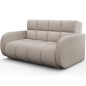 Canapé 2 places convertible tissu bouclette beige, coffre, DEVON