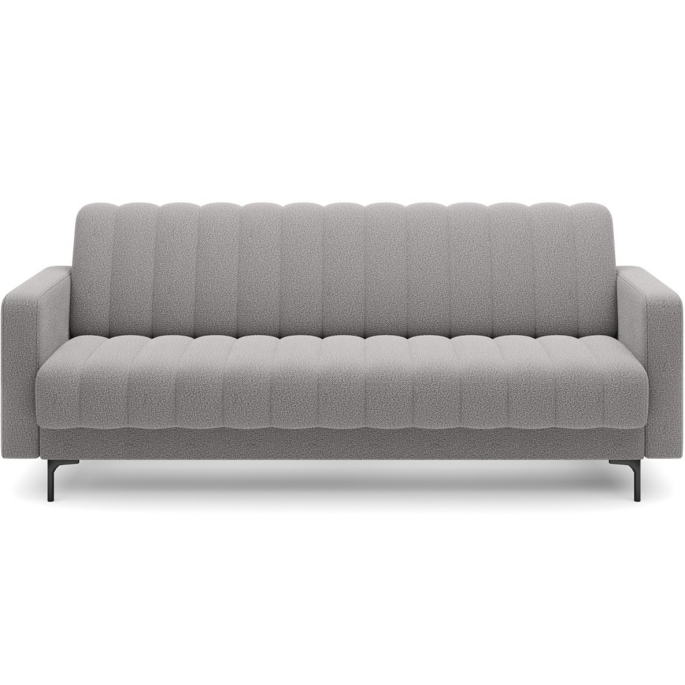 Canapé 3 places convertible tissu gris, coffre, RONSARD