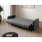 Canapé 3 places convertible velours luxe gris foncé, coffre, RONSARD