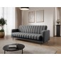 Canapé 3 places convertible velours luxe gris foncé, coffre, RONSARD