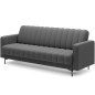 Canapé 3 places convertible velours luxe gris foncé, coffre, RONSARD