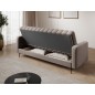 Canapé 3 places convertible velours luxe beige, coffre, RONSARD Canapé 3 places convertible velours luxe beige, coffre, RONSARD