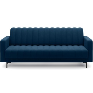 Canapé 3 places convertible velours luxe bleu foncé