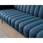 Canapé 3 places convertible velours luxe bleu foncé, coffre, RONSARD