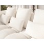 Canapé d'angle convertible en tissu bouclette blanc cassé luxe 5 places LEONI, angle gauche (vu de face)