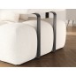 Canapé d'angle convertible en tissu bouclette blanc cassé luxe 5 places LEONI, angle gauche (vu de face)