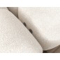 Canapé d'angle convertible en tissu bouclette blanc cassé luxe 5 places LEONI, angle gauche (vu de face)