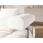 Canapé d'angle convertible en tissu bouclette blanc cassé luxe 5 places LEONI, angle gauche (vu de face)