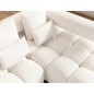 Canapé d'angle convertible en tissu bouclette blanc cassé 3-4 places LEONI, angle droit (vu de face)