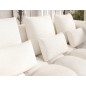 Canapé d'angle convertible en tissu bouclette blanc cassé 3-4 places LEONI, angle droit (vu de face)