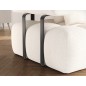 Canapé d'angle convertible en tissu bouclette blanc cassé 3-4 places LEONI, angle droit (vu de face)