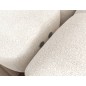 Canapé d'angle convertible en tissu bouclette blanc cassé 3-4 places LEONI, angle droit (vu de face)