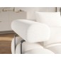Canapé d'angle convertible en tissu bouclette blanc cassé 3-4 places LEONI, angle droit (vu de face)