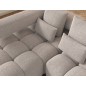 Canapé d'angle convertible en tissu bouclette beige luxe 5 places LEONI, angle gauche (vu de face) Canapé d'angle convertible en tissu bouclette beige luxe 5 places LEONI, angle gauche (vu de face)