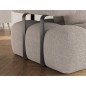 Canapé d'angle convertible en tissu bouclette beige luxe 5 places LEONI, angle droit (vu de face)