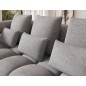 Canapé d'angle convertible en tissu luxe gris 5 places LEONI, angle gauche (vu de face)