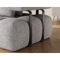 Canapé d'angle convertible en tissu luxe gris 5 places LEONI, angle gauche (vu de face)
