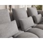 Canapé d'angle convertible en tissu luxe gris 5 places LEONI, angle droit (vu de face)