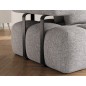 Canapé d'angle convertible en tissu luxe gris 5 places LEONI, angle droit (vu de face)