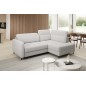 Canapé d'angle convertible en tissu bouclette blanc cassé luxe 3 places BARTOLI, angle droit (vu de face) Canapé d'angle convertible en tissu bouclette blanc cassé luxe 3 places BARTOLI, angle droit (vu de face)