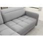 Canapé d'angle convertible en tissu bouclette gris luxe 3 places BARTOLI, angle gauche (vu de face)