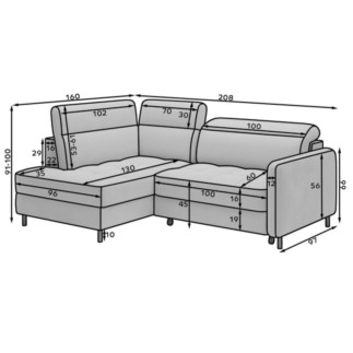 Canapé d'angle convertible en velours vert luxe 3 places BARTOLI