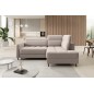 Canapé d'angle convertible en velours beige luxe 3 places BARTOLI, angle droite (vu de face) Canapé d'angle convertible en velours beige luxe 3 places BARTOLI, angle droite (vu de face)