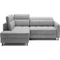 Canapé d'angle convertible en velours gris luxe 3 places BARTOLI, angle gauche (vu de face) Canapé d'angle convertible en velours gris luxe 3 places BARTOLI, angle gauche (vu de face)