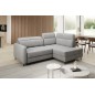 Canapé d'angle convertible en velours gris luxe 3 places BARTOLI, angle droit (vu de face) Canapé d'angle convertible en velours gris luxe 3 places BARTOLI, angle droit (vu de face)