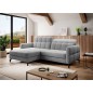 Canapé d'angle convertible en velours gris luxe 3-4 places LORO, angle gauche (vu de face) Canapé d'angle convertible en velours gris luxe 3-4 places LORO, angle gauche (vu de face)