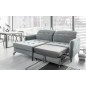 Canapé d'angle convertible en velours gris luxe 3-4 places LORO, angle gauche (vu de face) Canapé d'angle convertible en velours gris luxe 3-4 places LORO, angle gauche (vu de face)