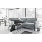 Canapé d'angle convertible en velours gris luxe 3-4 places LORO, angle gauche (vu de face) Canapé d'angle convertible en velours gris luxe 3-4 places LORO, angle gauche (vu de face)