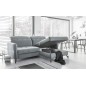 Canapé d'angle convertible en velours gris luxe 3-4 places LORO, angle droit (vu de face) Canapé d'angle convertible en velours gris luxe 3-4 places LORO, angle droit (vu de face)