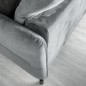 Canapé d'angle convertible en velours gris luxe 3-4 places LORO, angle droit (vu de face) Canapé d'angle convertible en velours gris luxe 3-4 places LORO, angle droit (vu de face)