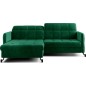 Canapé d'angle convertible en velours vert foncé luxe 3-4 places LORO, angle gauche (vu de face) Canapé d'angle convertible en velours vert foncé luxe 3-4 places LORO, angle gauche (vu de face)