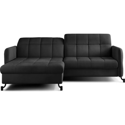 Canapé d'angle convertible en velours gris foncé luxe 3-4 places LORO