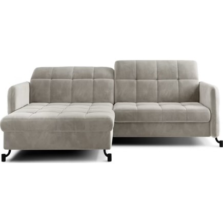 Canapé d'angle convertible en velours beige luxe 3-4 places LORO