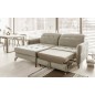 Canapé d'angle convertible en velours beige luxe 3-4 places LORO, angle gauche (vu de face) Canapé d'angle convertible en velours beige luxe 3-4 places LORO, angle gauche (vu de face)
